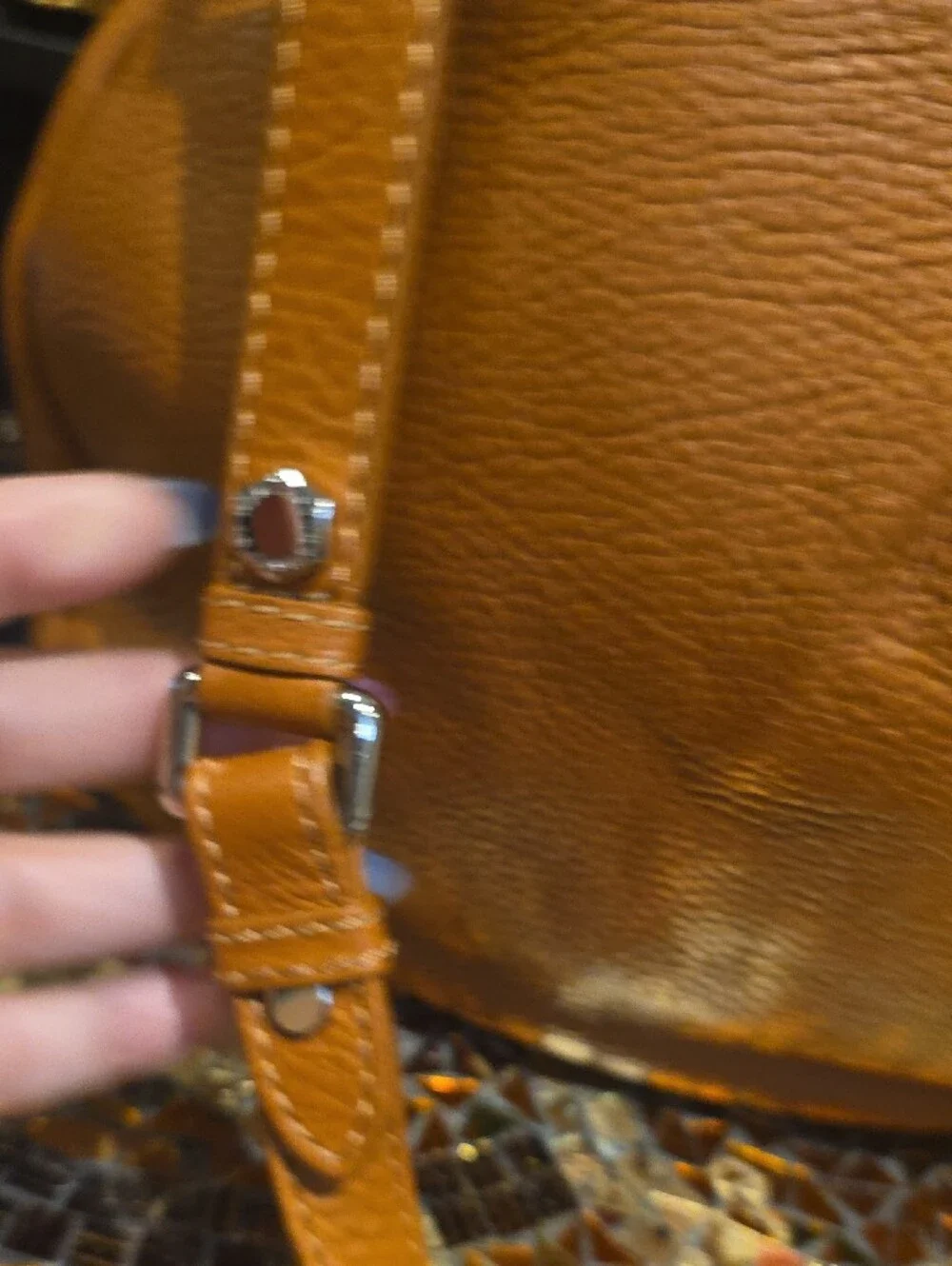 Marc by Marc Jacobs Cognac Leather Shoulder Bag with Silver Hardware
